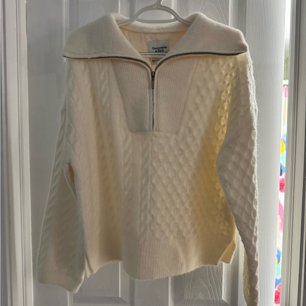 White Cable Knit Sweater
